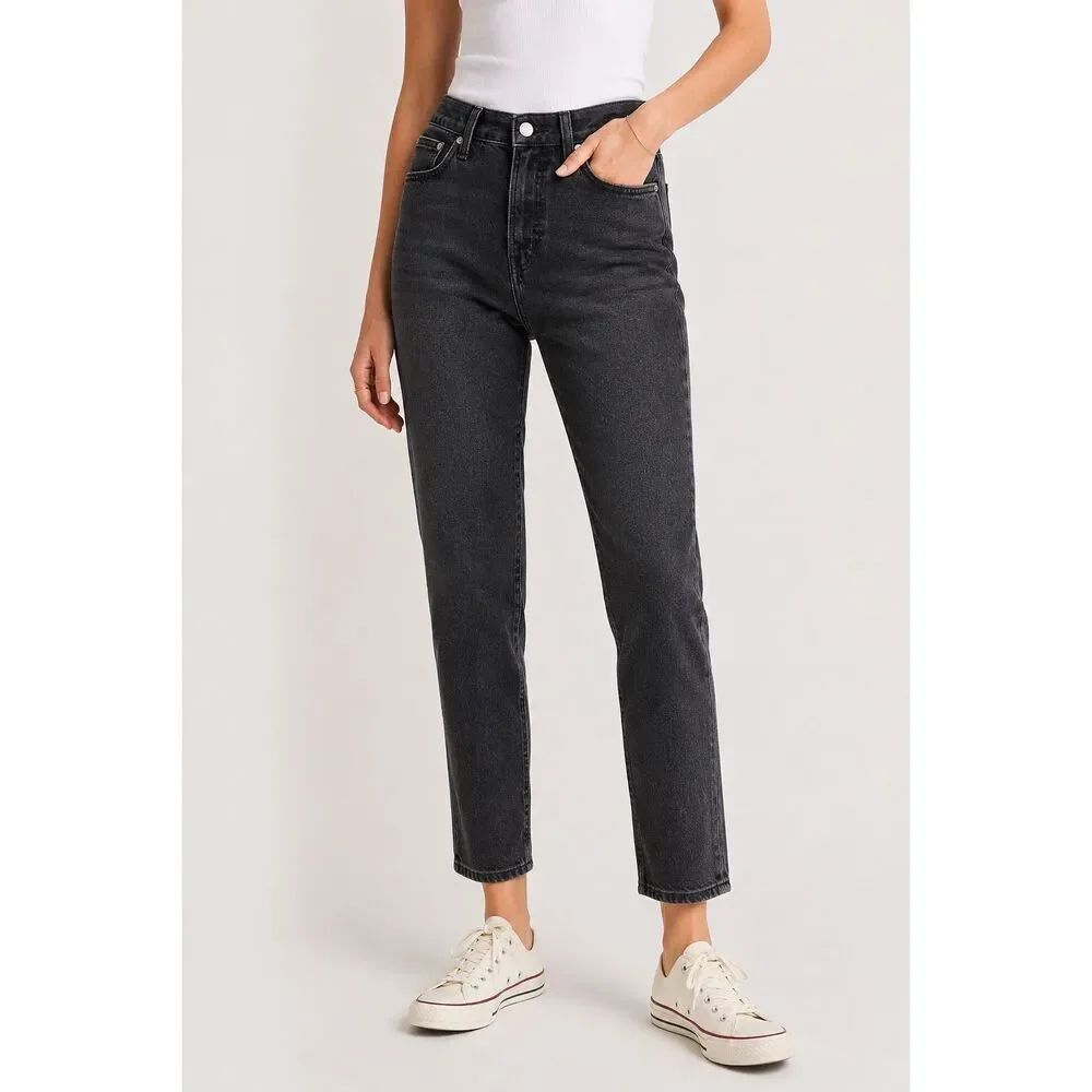 Madewell The Perfect Vintage Jean Black Wash Mom Jeans Size 25